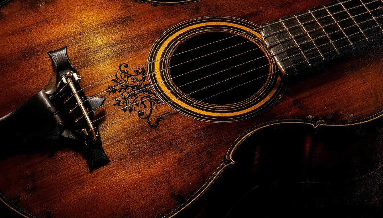 Acoustic guitarist performing in a warmly lit living room for a small intimate audience